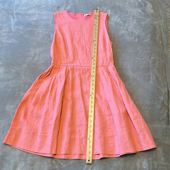 GAP Fit and Flare Coral/Pink Linen Sleeveless Dress, Size S - Picture 2 of 9